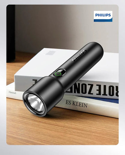 Philips 2024 EDC Portable LED Flashlight, Rechargeable, for Camping, Hiking & Safety