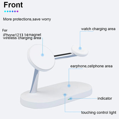 3-in-1 Wireless Charging Stand, Fast Charger for iPhone 12-16, Apple Watch 4-10 & AirPods 2/3 Pro