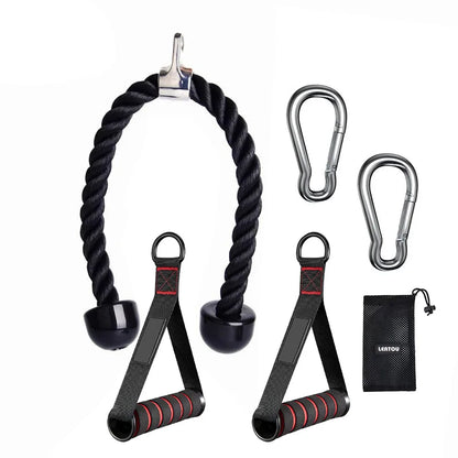 Triceps Rope with Handles, Gym Cable Attachments for Push/Pull Exercises, Biceps & Back Workout