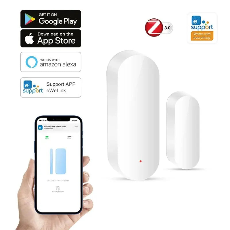 Zigbee Smart Door/Window Sensor, EWeLink App Control, Works with Alexa & Google Home