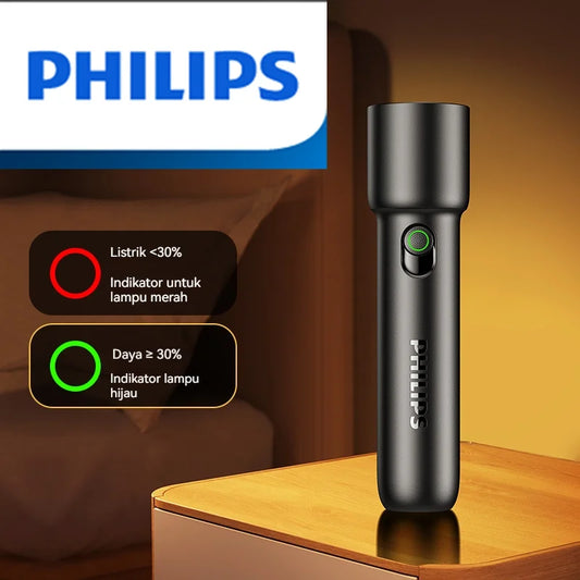 Philips 2024 EDC Portable LED Flashlight, Rechargeable, for Camping, Hiking & Safety