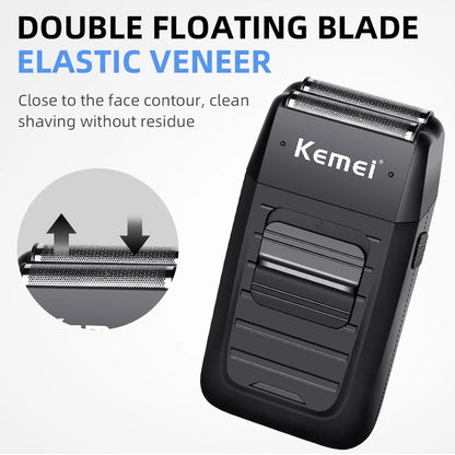 Kemei KM-1102 Cordless Rechargeable Shaver, Twin Blade, Beard Trimmer for Men