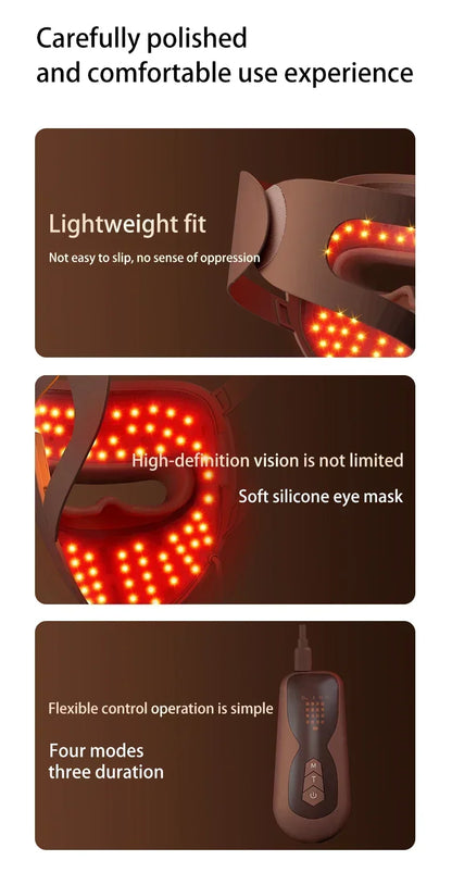 320 LED 4D Photon Facial Mask, Red Light Therapy for Skin Rejuvenation, Anti-Wrinkle & Anti-Acne