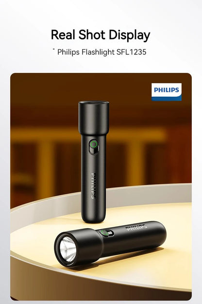 Philips 2024 EDC Portable LED Flashlight, Rechargeable, for Camping, Hiking & Safety