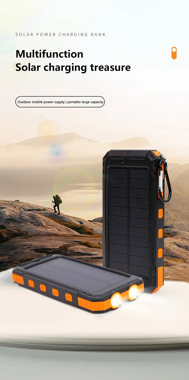 Xiaomi 20000mAh Solar Power Bank, USB-A & USB-C Fast Charging, Compatible with iOS & Android