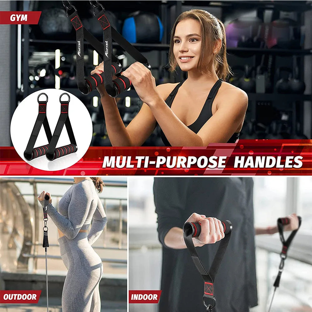 Triceps Rope with Handles, Gym Cable Attachments for Push/Pull Exercises, Biceps & Back Workout