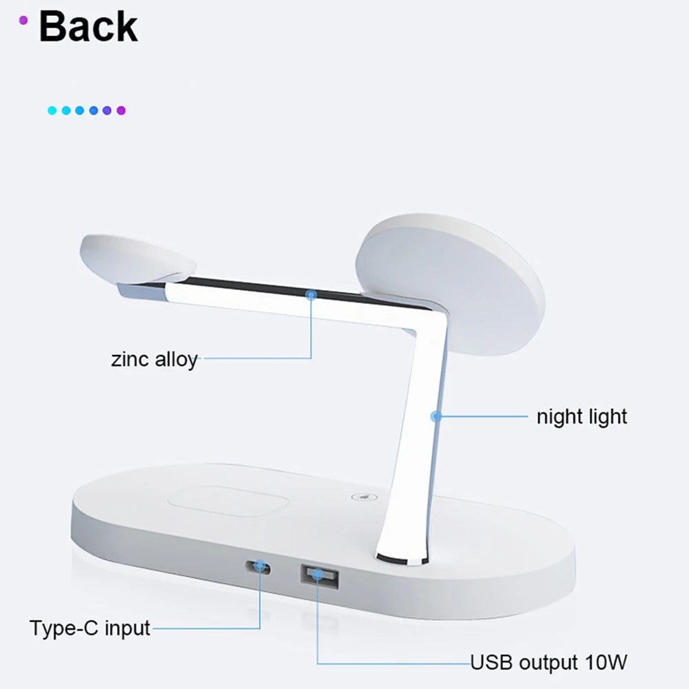 3-in-1 Wireless Charging Stand, Fast Charger for iPhone 12-16, Apple Watch 4-10 & AirPods 2/3 Pro