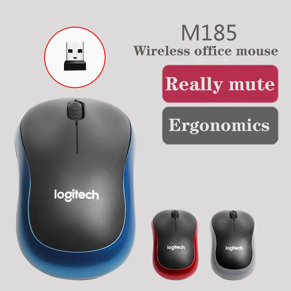 Logitech M185 Wireless Mouse, 1000DPI, USB Receiver, Compatible with Mac/Windows