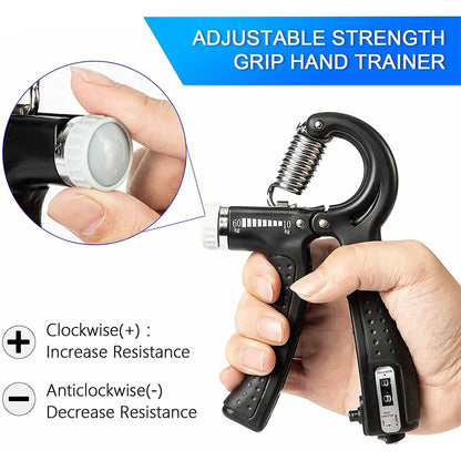 Hand Grip Strengthener, Adjustable Spring Finger & Wrist/Forearm Exerciser, Gym & Home Use