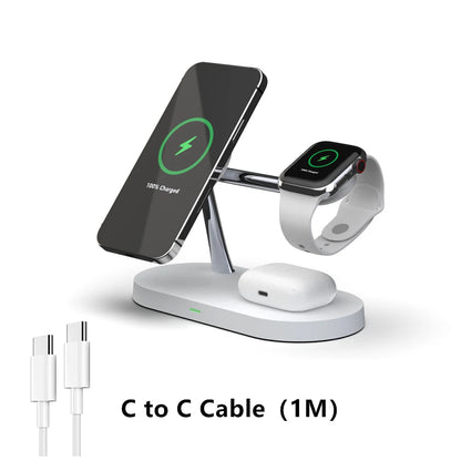 3-in-1 Wireless Charging Stand, Fast Charger for iPhone 12-16, Apple Watch 4-10 & AirPods 2/3 Pro