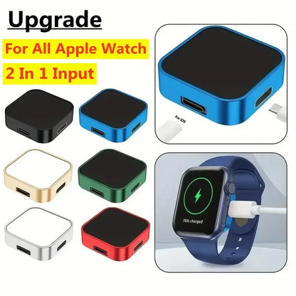 Portable Wireless Watch Fast Charger, Type-C, Compatible with Apple Watch Series 1-9, SE, Ultra