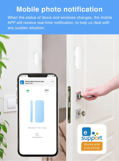 Zigbee Smart Door/Window Sensor, EWeLink App Control, Works with Alexa & Google Home