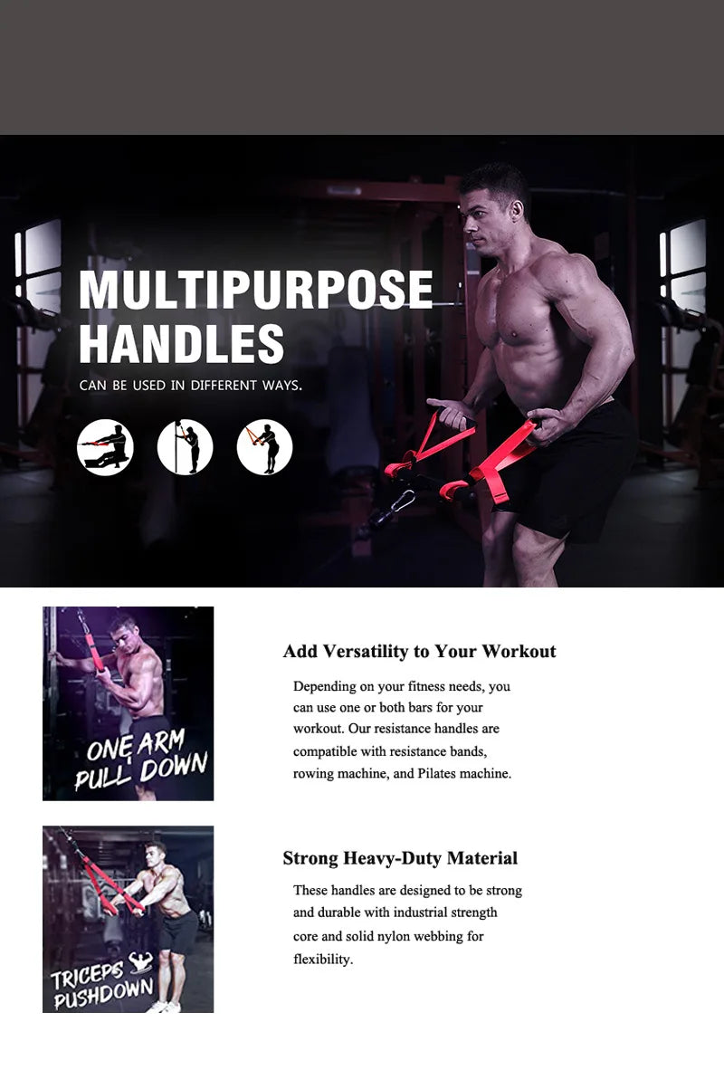 Triceps Rope with Handles, Gym Cable Attachments for Push/Pull Exercises, Biceps & Back Workout