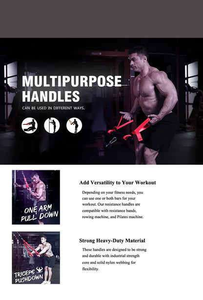 Triceps Rope with Handles, Gym Cable Attachments for Push/Pull Exercises, Biceps & Back Workout