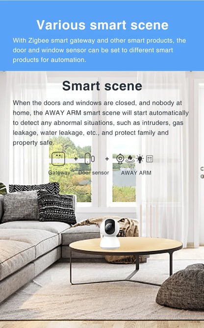 Zigbee Smart Door/Window Sensor, EWeLink App Control, Works with Alexa & Google Home