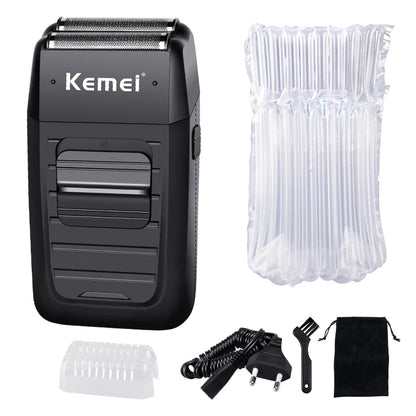 Kemei KM-1102 Cordless Rechargeable Shaver, Twin Blade, Beard Trimmer for Men