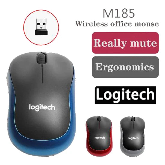 Logitech M185 Wireless Mouse, 1000DPI, USB Receiver, Compatible with Mac/Windows