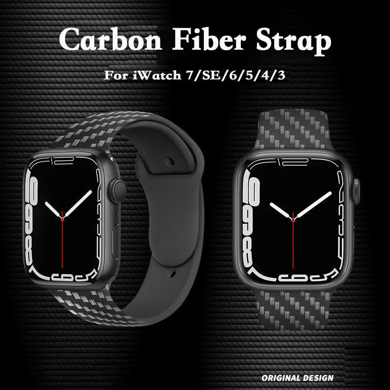 Carbon Fiber Strap For Apple Watch (Gen 1 to 7)